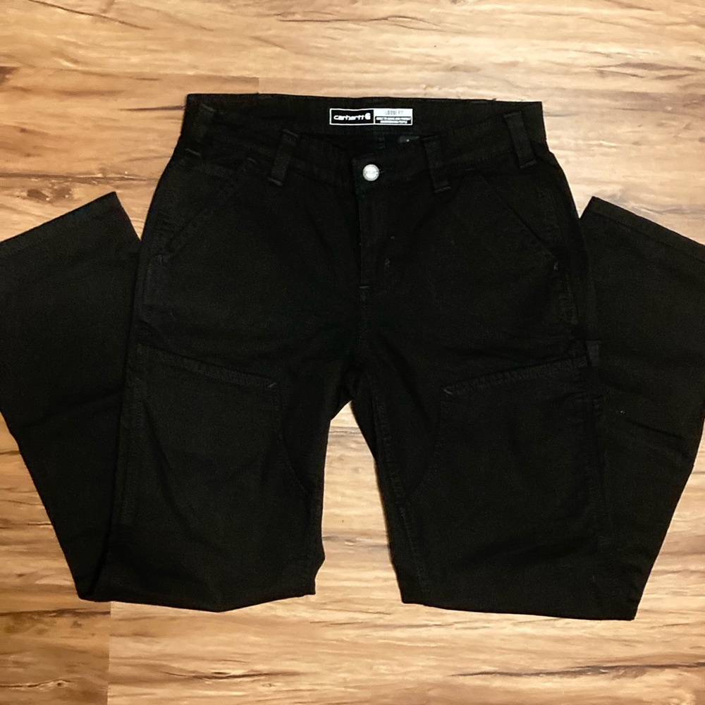 Carhartt Rugged Flex Loose Fit Canvas Double Front Work Pant Black NWT